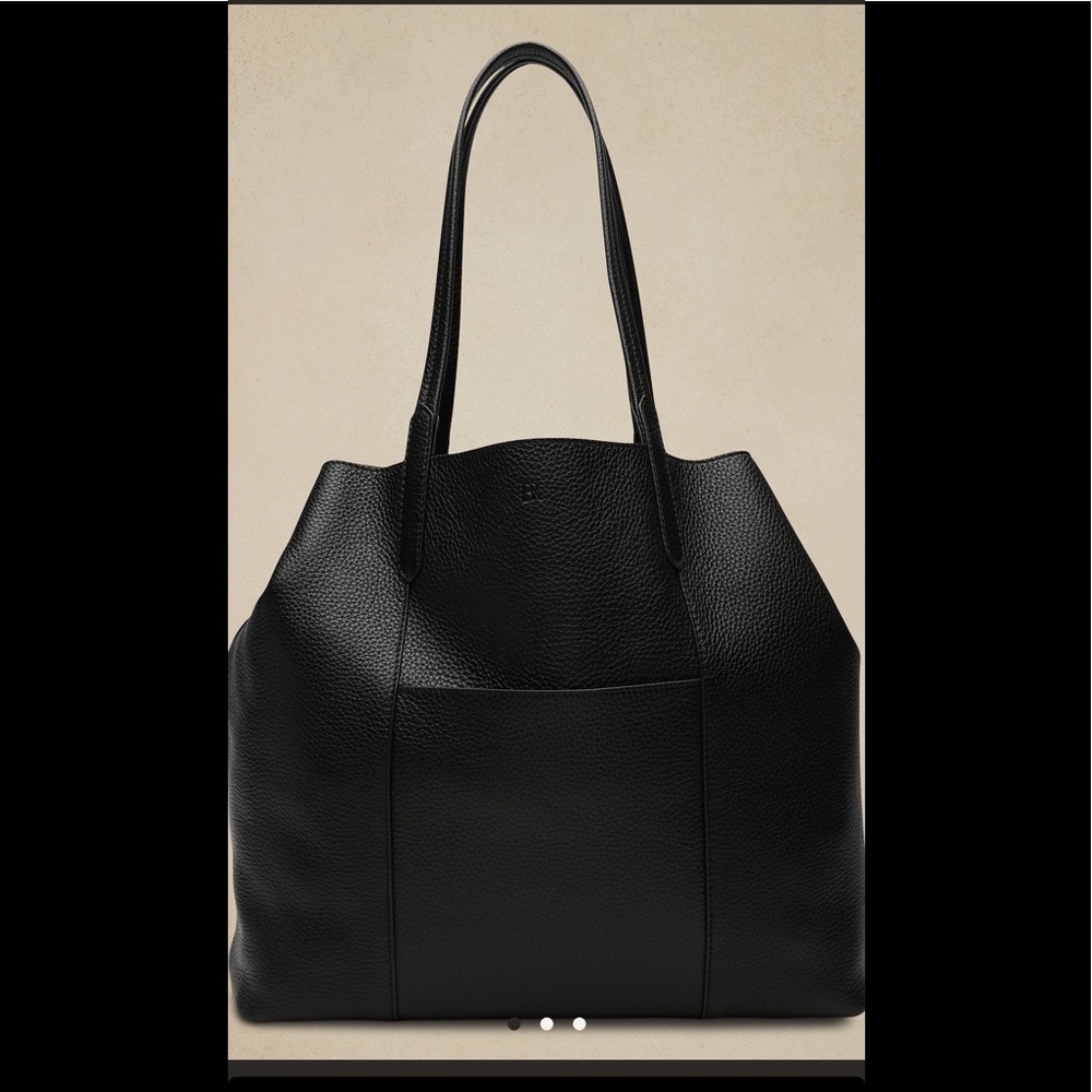 Banana Republic Black Leather Classic Tote